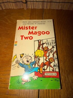 Mister Magoo Two Vintage Cartoon Paperback - White, Red, Blue, Green